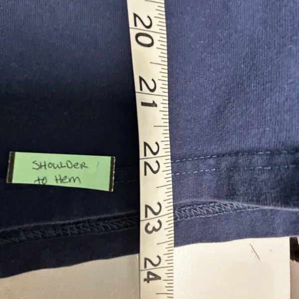 Lacoste Blue Tee with Green Embroidery - Image 6