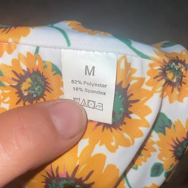 Sunflower Print Bikini Bottoms size medium floral sunflower high waisted bikini - Image 5