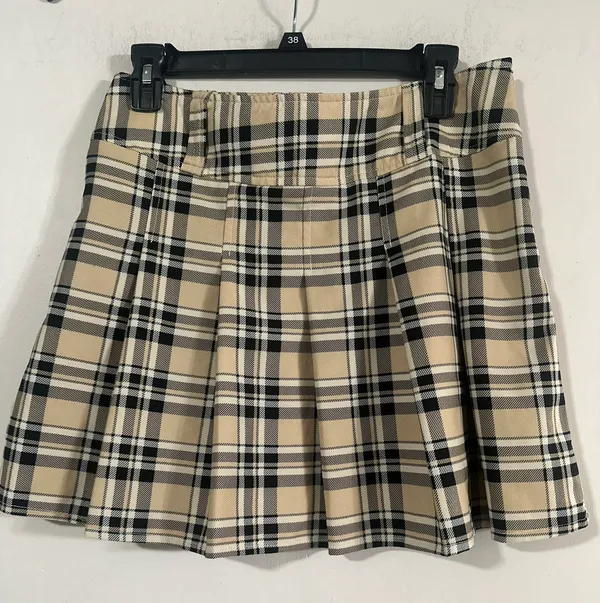 SheIn Plaid Pleated High Rise Mini Skirt - Image 4