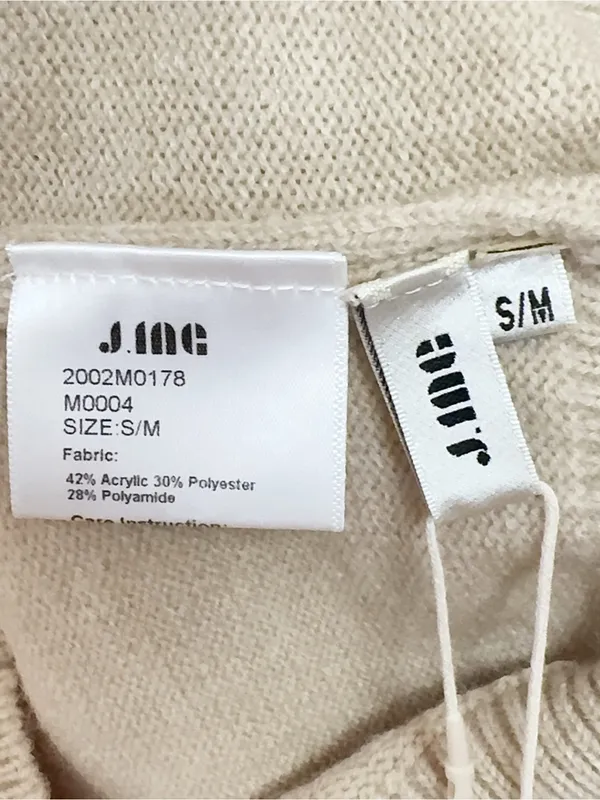 J.ING Beige V Neck Sweater Vest Sleeveless Knit Preppy Minimalist Pullover - Image 5