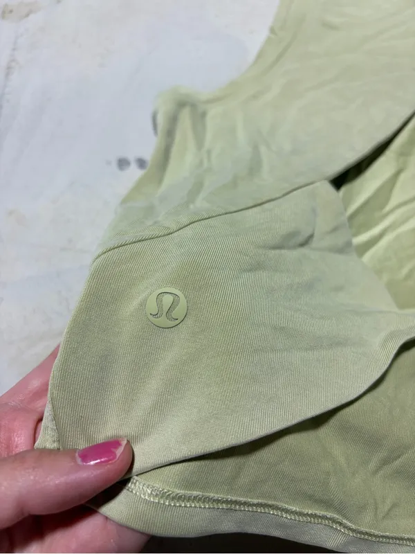 Lululemon Women’s Olive Green open-tie back Crop Tank Top - Image 4