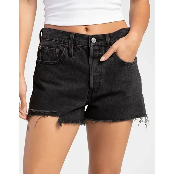 ✨LEVI'S 501 High Rise Womens Denim Black Sz 25 Shorts✨ - Image 3