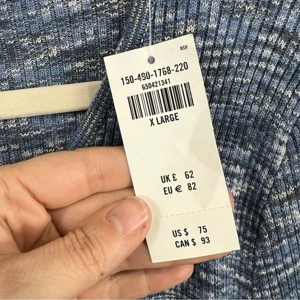 Abercrombie & Fitch NWT blue knit O-Ring Cutout Sweater Bodysuit size XL - Image 3