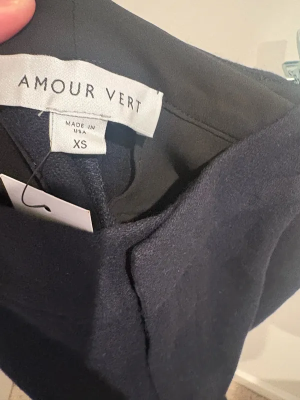 Amour Vert Taper Fit Pant Wool Navy XS New - Image 8