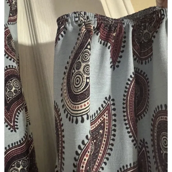 Women’s HONEYME CURVY Blouse Size XXL lightweight Paisley Tunic Blue - Image 4