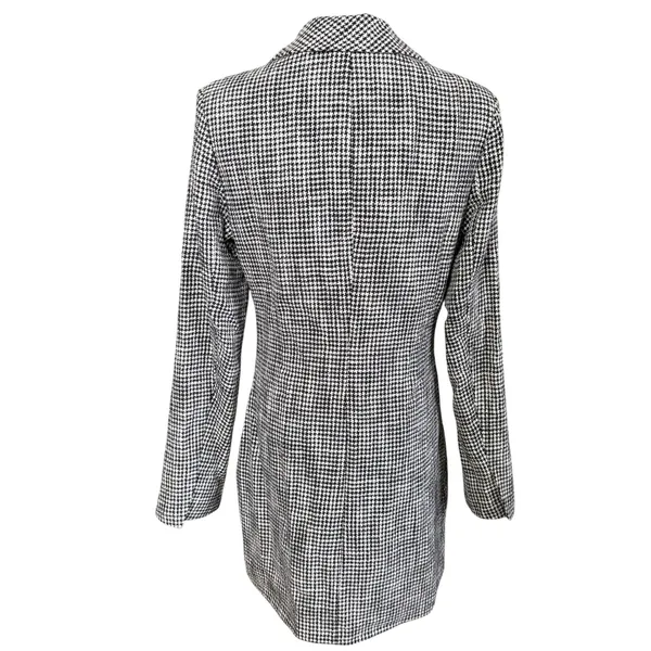 Abercrombie & Fitch A&F Black White Tweed Houndstooth Blazer Dress Size S Preppy - Image 4