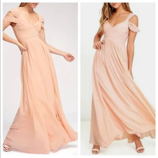 NWT Lulus Make Me Move White Maxi Dress in Blush Size Small‎ - Image 2