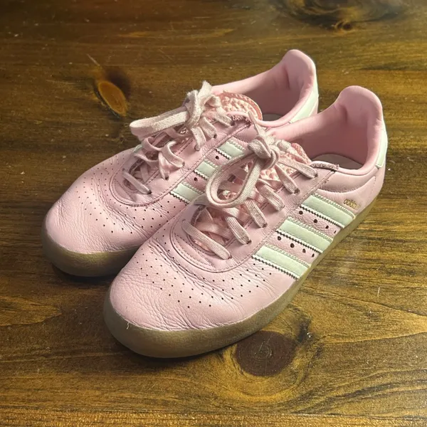Adidas 350 Pink Leather Sneakers Women's Size 6 Gum Sole Classic Retro Vtg Style - Image 2