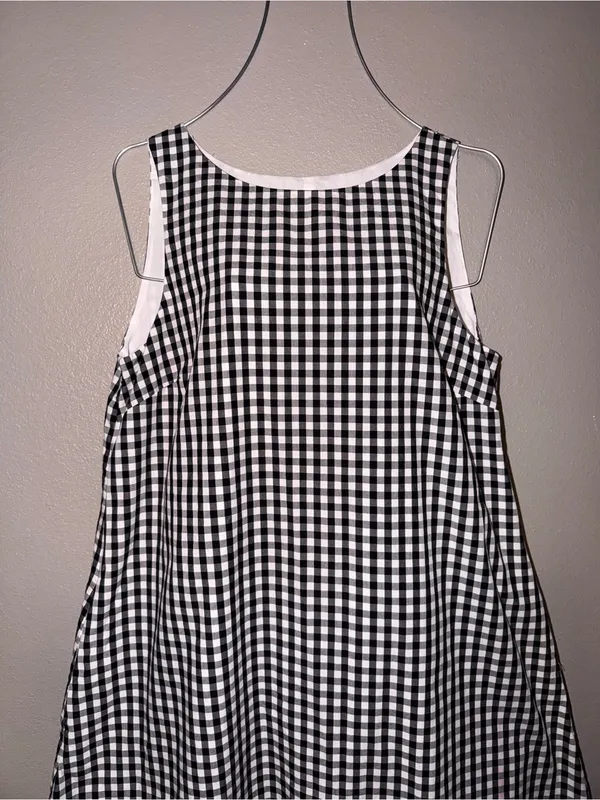 Vineyard Vines Black and White Gingham Sleeveless Mini Dress - Image 2
