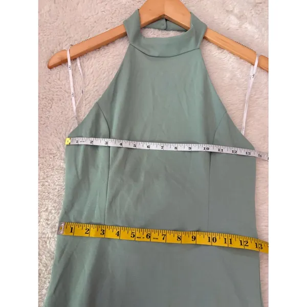 Lulus Majestic Perfection Sage Green Ruffled Halter Maxi Dress Size Medium Gala - Image 7
