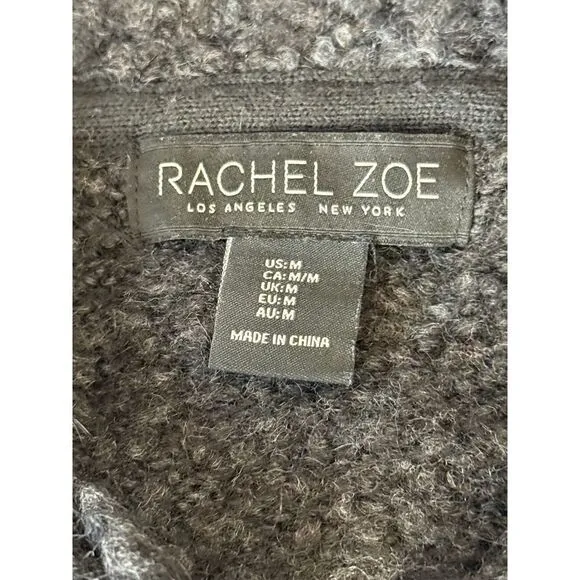 Rachel Zoe Charcoal Gray Wool‎ Blend Long Coat Classic Winter Outerwear size M - Image 2