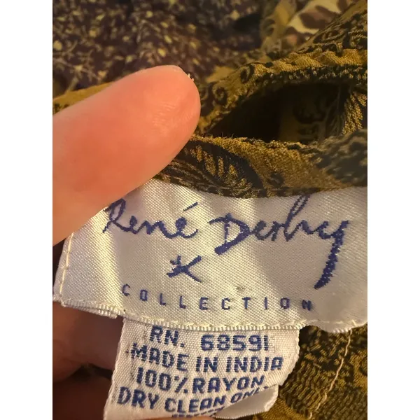 René Derhy patchwork Maxi Dress Mustard Leopard Flora vintage boho whimsigoth L - Image 4