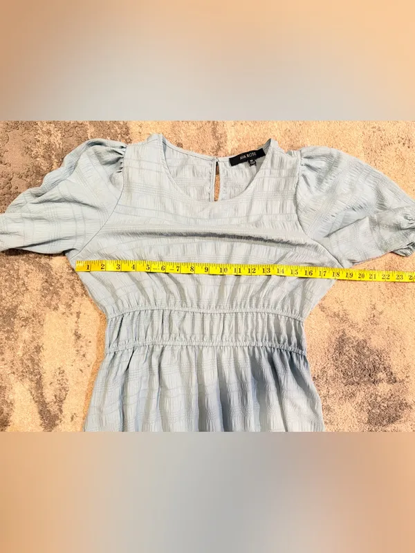 Ava Rose Light Blue Dress with Puff Sleeves Size M - Image 5