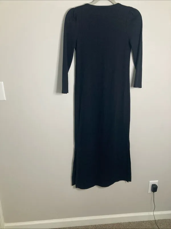 The Nines by HATCH Black Long Sleeve Scoop Neck Midi Dress - Image 6