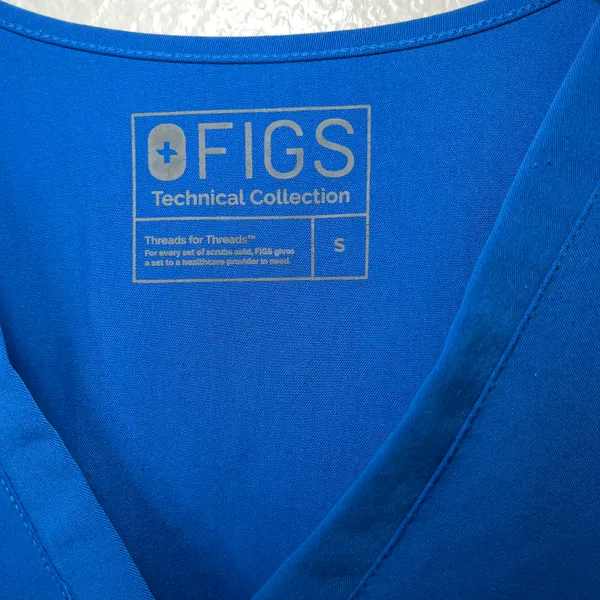 FIGS Womens Casma 3 pocket Technical Collection Blue Scrub Top Size S FW1100 - Image 6