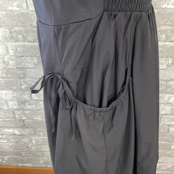 EXLURA Square Neck Black Mini Dress - Image 3