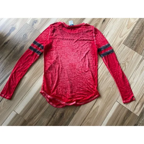 Batman Harley Quinn Women’s Red Black Long Sleeve Shirt Sz M - Image 7