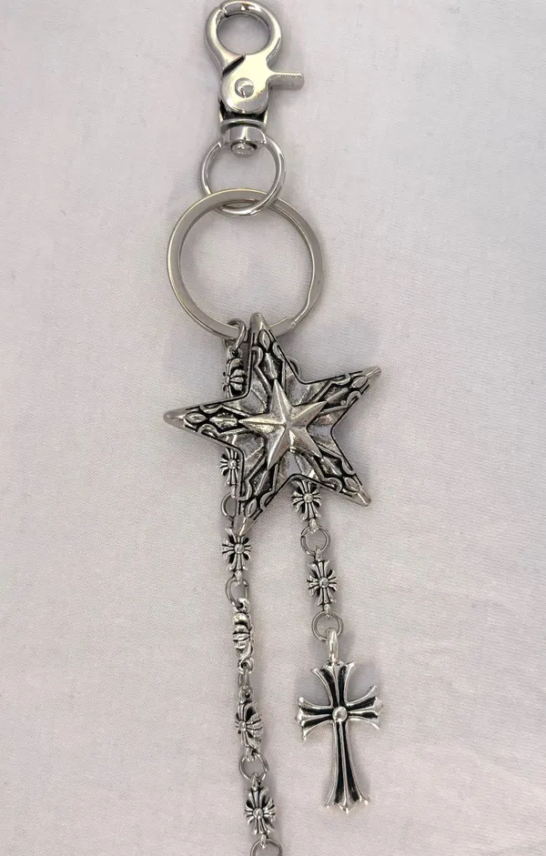 Pentagram Star Cross Pants Chain for Men Women,Jeans Chain,Keys Chain,Biker Wallet Chain,Streetwear Punk Hip Hop Unisex Style - Image 4