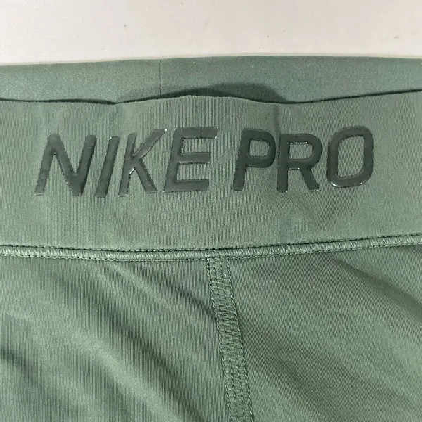 Nike Pro Athletic Leggings With Sparkle‎ Mesh Panels M Olive Green New A46 - Image 4