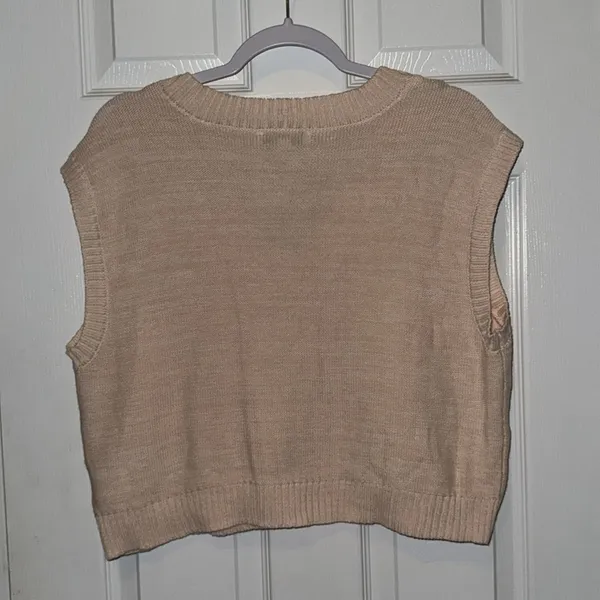 And Now This Women’s v neck Cropped Sweater Vest Size XL - Image 2