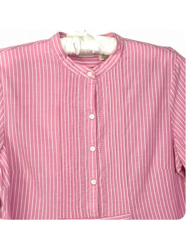 L.L. Bean Women’s Pin Tuck Pleated Long Sleeve Poplin Top Blouse Size S Regular - Image 5