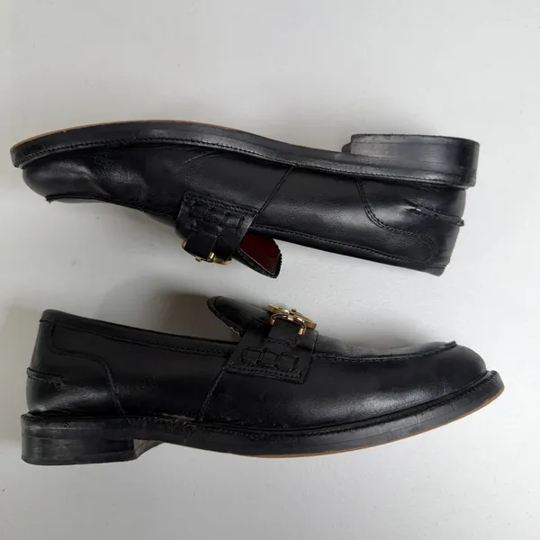 Ted Baker 39 US 8 Drayan Loafer Magnolia Accent Black Leather Gold Bit Shoes - Image 4