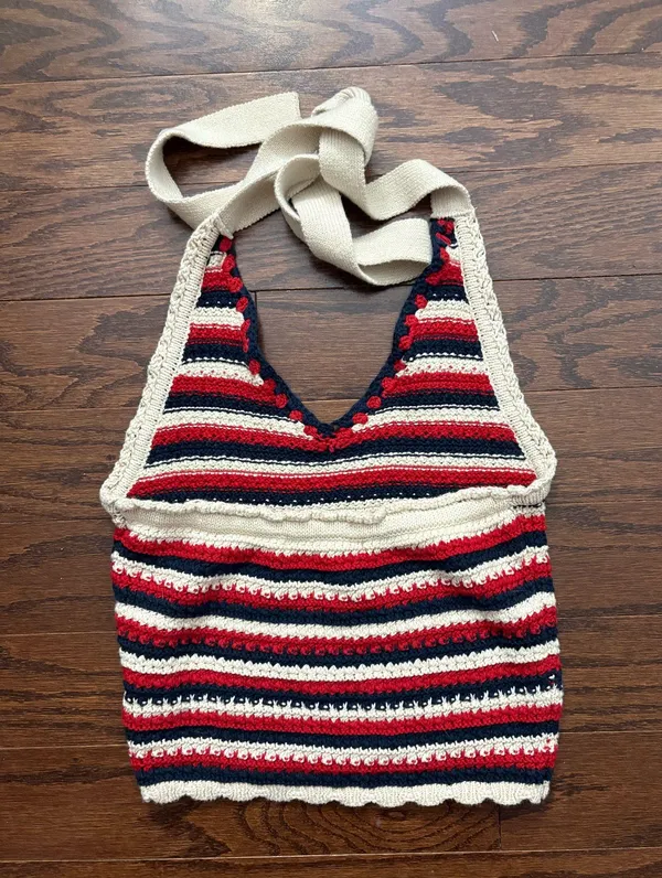 Moon & Maddison Crochet halter crop top - Image 2
