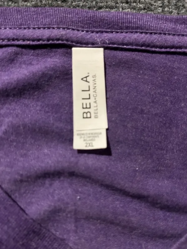 Bella + Canvas Disney Purple V-Neck with Glitter Heart Hands Graphic Size 2XL - Image 2
