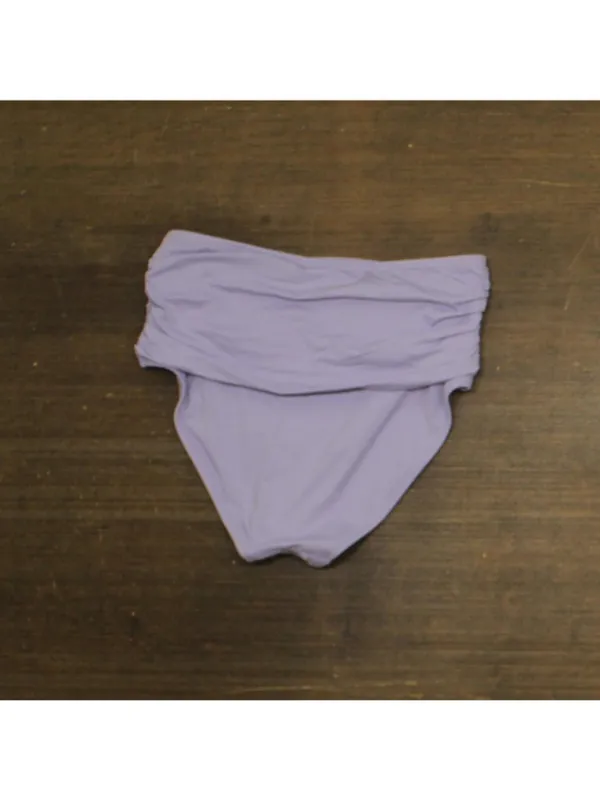 NWT Kate Spade Swim High Waist Shirred Bikini Bottom Frosted Violet Purple M - Image 3