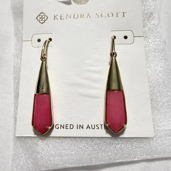 Kendra Scott Lena Stone Drop Rose Quartzite Earrings - Image 3