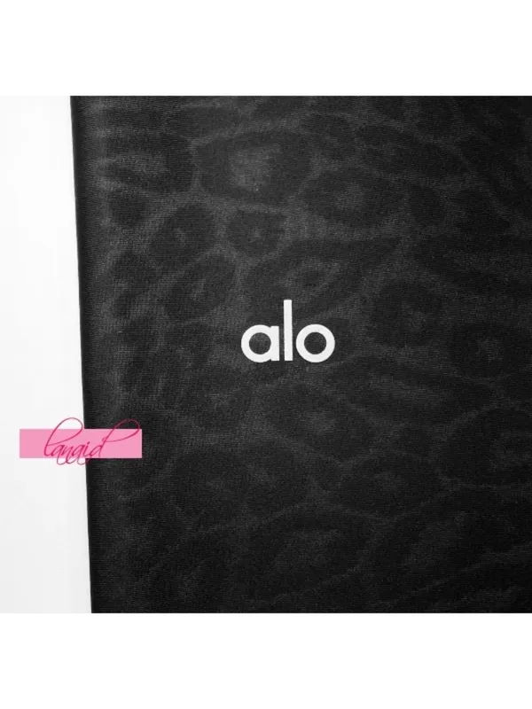 Alo Airlift High-Waist Leopard Debossed Leggings Black Hi-Rise Waisted Tights M - Image 6
