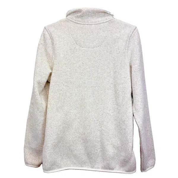 LL Bean Beige Sweater Fleece 1/4 Snap Pullover Pockets Size SMALL Tan - Image 6