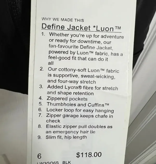 Define Jacket Luon Lululemon Black - Image 4