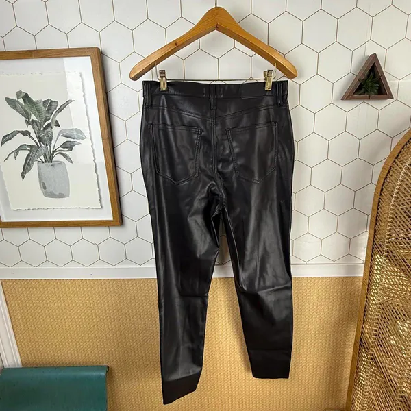 Pistola Cassie Black Faux Leather Super High Rise Straight Pants - Size - 29 - Image 8