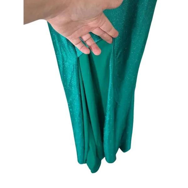 City Studios Junior‎ Glitter Size 18 Jade Green Maxi One Shoulder NEW - Image 6