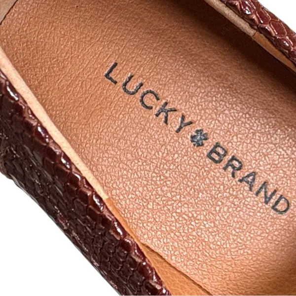 EUC Lucky Brand Leather Salima Loafers Brown Size 6 - Image 5