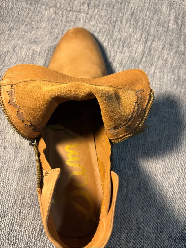Sam Edelman Cognac Suede Ankle Boot with Side Zip - Image 8
