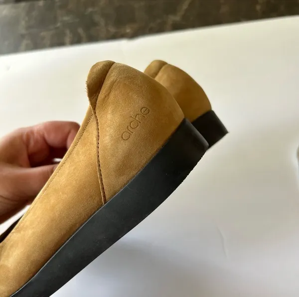 Arche Albame Beige Leather Nubuck Flats Women's Size 7 US / 38 EU - Image 3