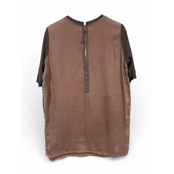 90s Minimalist Linen Blend Utility Shift Dress Khaki Brown Small - Image 3