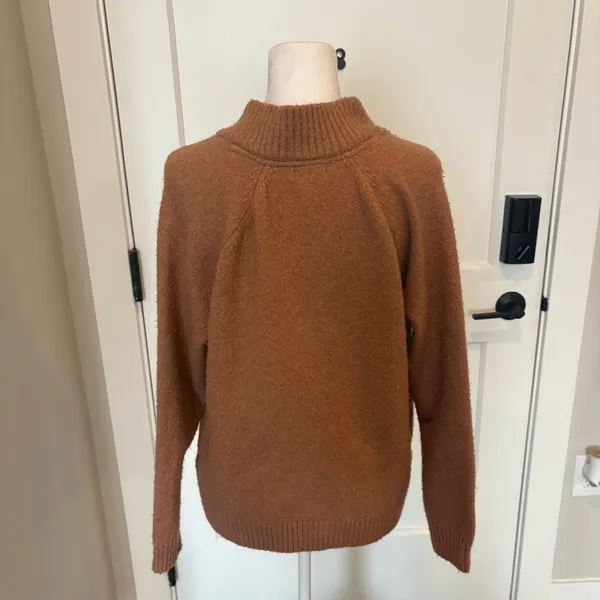 Vintage U.S. Polo Assn. Camel Brown Full Zip Sweater Jacket Women’s Large - Image 2