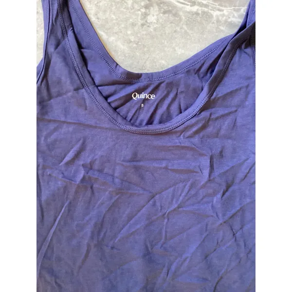 Quince NWOT Womens Cotton Modal Scoop Neck Tank Top Purple Size S Sleeveless - Image 2