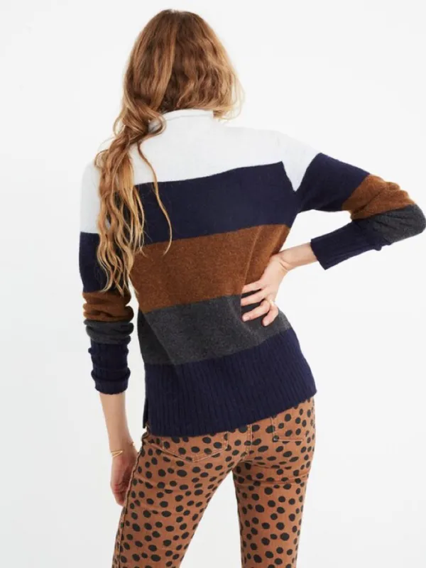 Madewell Inland Striped Turtleneck Sweater Coziest Yarn – Heather Platinum – XS - Image 3