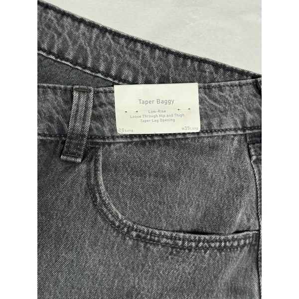 Hollister Low Rise Taper Baggy 20L W35L‎ Black Stonewashed Jeans Pants - Image 4