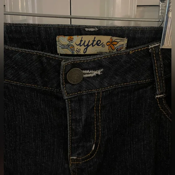 Y2K Low Rise Dark Blue Denim Jeans Early 2000's 32/32 Festival Western Indie - Image 6
