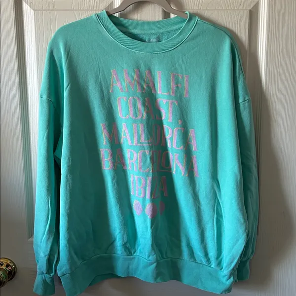 Z‎ SUPPLY Womens Sunday Destination Sweatshirt in Cabana Green Size Med - Image 3