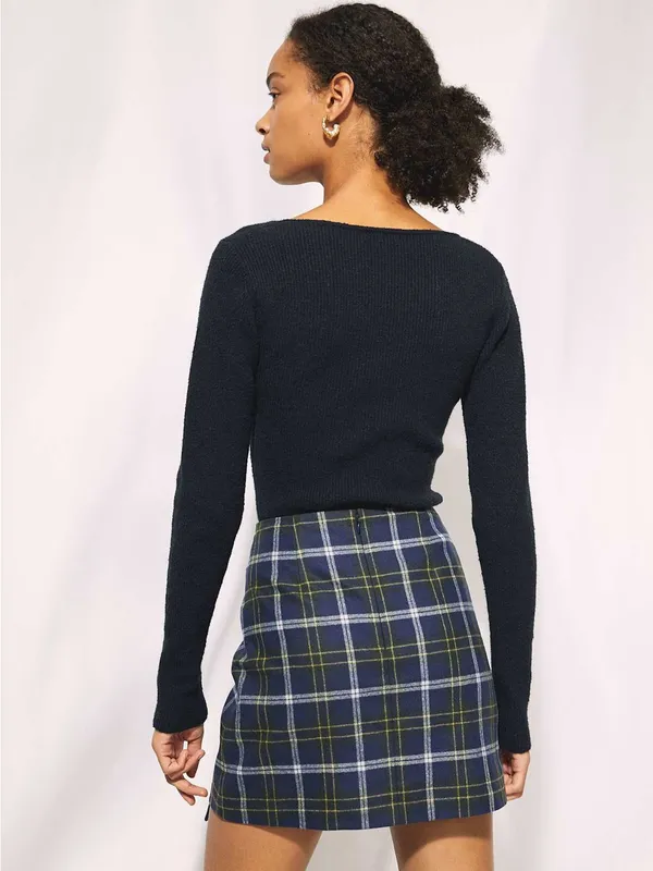 Aritzia Wilfred Wrap-Front Plaid Skirt Wool Cashmere Blend - Image 6