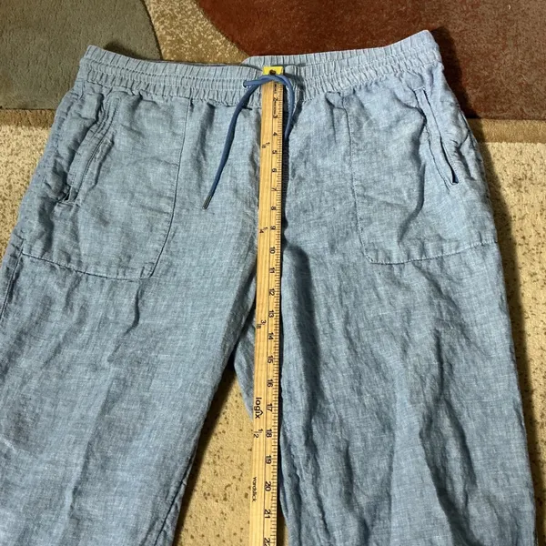 Athleta Cabo Linen Jogger‎ Pants Blue 531704-00 Womens Size 16 SP23 - Image 3