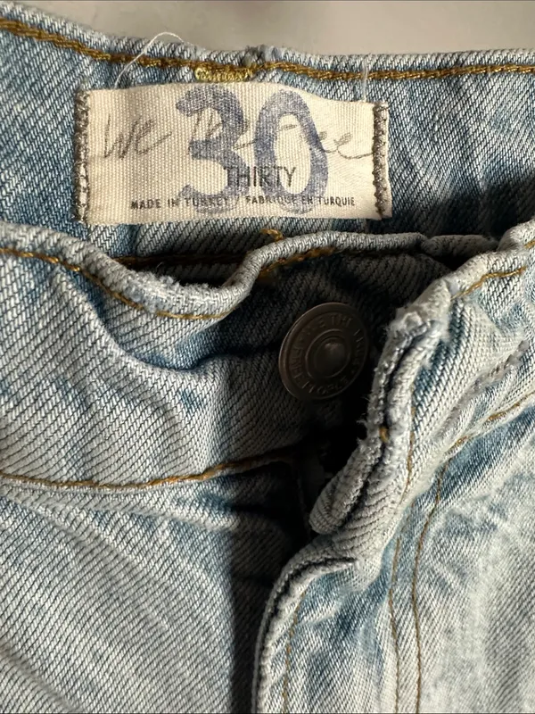 We The Free People Astoria Wide Leg Jeans Light Wash Blue 90s Size 30 - Image 4