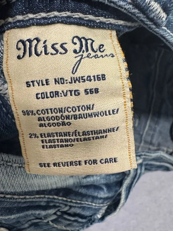 Miss Me Bootcut Jeans Size 28 Distressed Blue Denim - Image 7