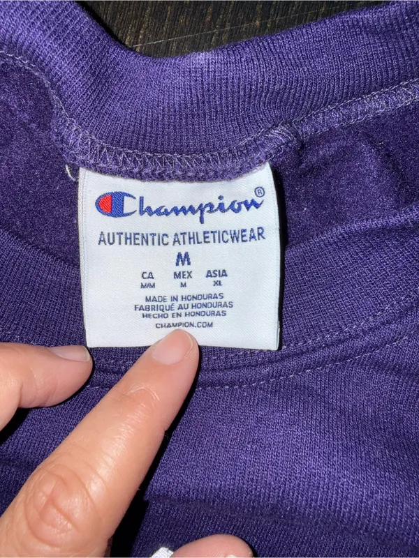 Vintage Champion Clemson Tigers Purple Sweatshirt Orange & White Logo - Image 7
